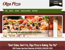 Tablet Screenshot of olgapizza.com